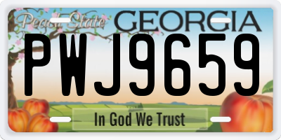 GA license plate PWJ9659