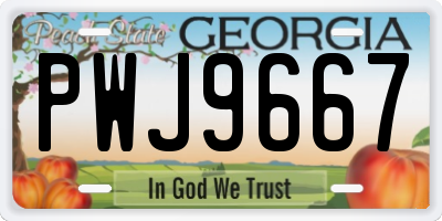 GA license plate PWJ9667