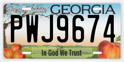 GA license plate PWJ9674