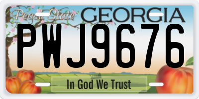 GA license plate PWJ9676