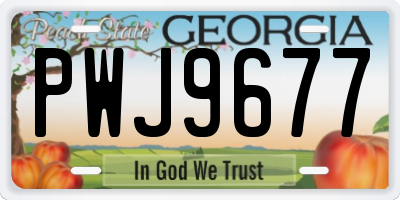 GA license plate PWJ9677