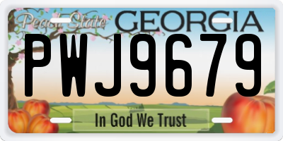 GA license plate PWJ9679