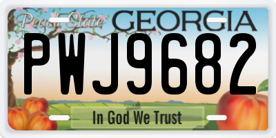 GA license plate PWJ9682
