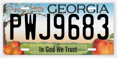 GA license plate PWJ9683