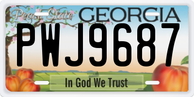 GA license plate PWJ9687