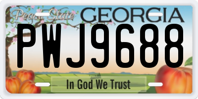 GA license plate PWJ9688