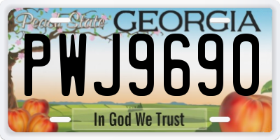 GA license plate PWJ9690