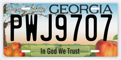 GA license plate PWJ9707