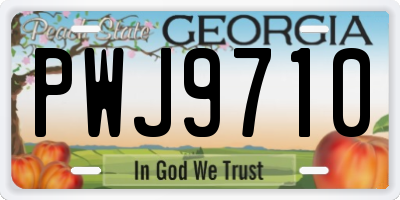 GA license plate PWJ9710