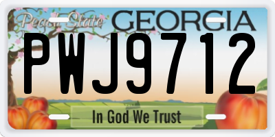 GA license plate PWJ9712
