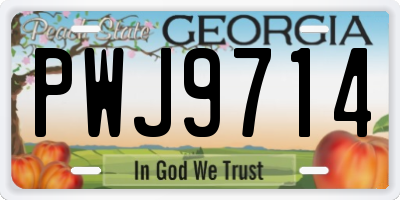 GA license plate PWJ9714