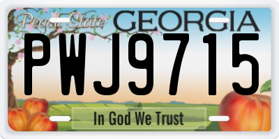 GA license plate PWJ9715