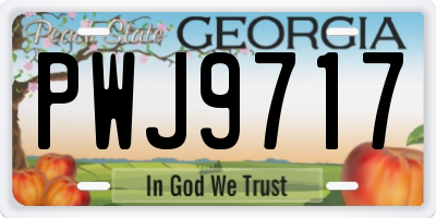 GA license plate PWJ9717
