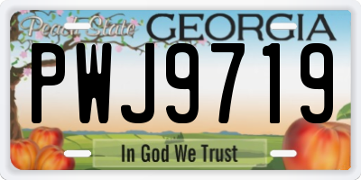 GA license plate PWJ9719