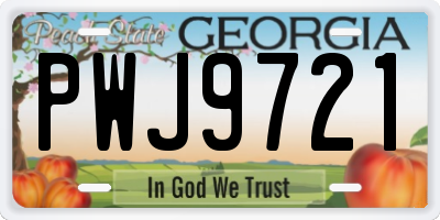 GA license plate PWJ9721