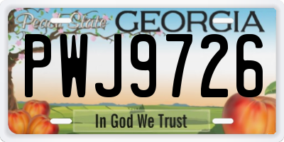 GA license plate PWJ9726