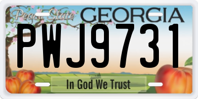 GA license plate PWJ9731