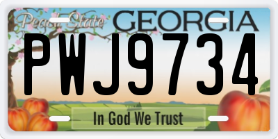 GA license plate PWJ9734