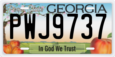 GA license plate PWJ9737