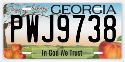 GA license plate PWJ9738