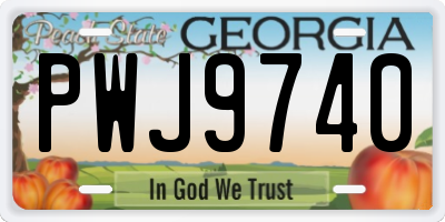 GA license plate PWJ9740