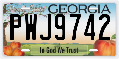 GA license plate PWJ9742