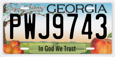 GA license plate PWJ9743