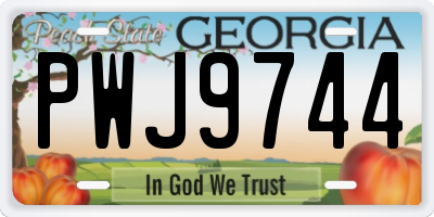 GA license plate PWJ9744