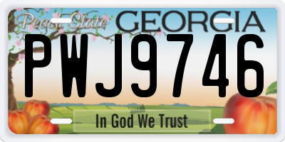 GA license plate PWJ9746