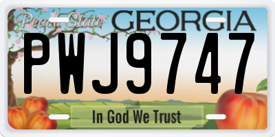 GA license plate PWJ9747