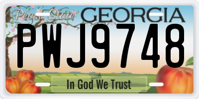 GA license plate PWJ9748