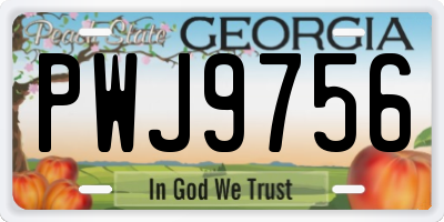 GA license plate PWJ9756