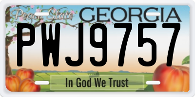 GA license plate PWJ9757