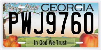 GA license plate PWJ9760