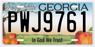 GA license plate PWJ9761