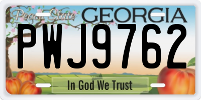 GA license plate PWJ9762