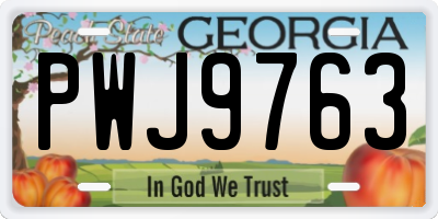 GA license plate PWJ9763