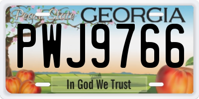 GA license plate PWJ9766