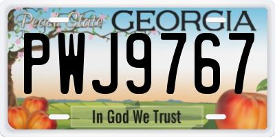 GA license plate PWJ9767