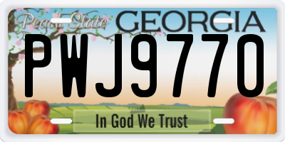 GA license plate PWJ9770