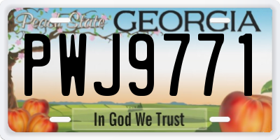 GA license plate PWJ9771