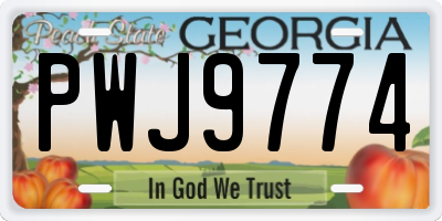 GA license plate PWJ9774