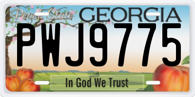 GA license plate PWJ9775