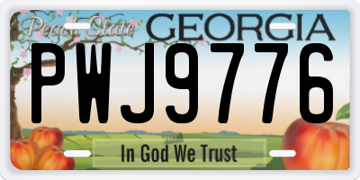 GA license plate PWJ9776