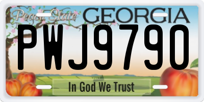 GA license plate PWJ9790