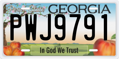 GA license plate PWJ9791