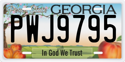 GA license plate PWJ9795