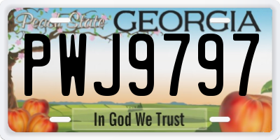 GA license plate PWJ9797