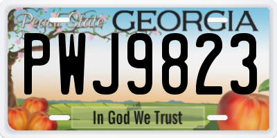 GA license plate PWJ9823