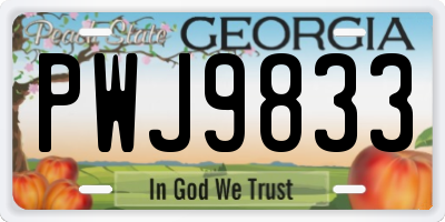 GA license plate PWJ9833